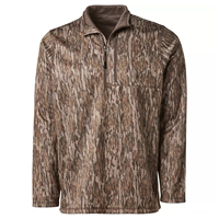 Chemise de chasse camouflage à manches longues pour homme, col montant zippé, veste camouflage pour la chasse en plein air