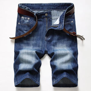 SHH INDUSTRIES Pantalones Cortos Vaqueros Rectos Personalizados para Hombre con Cinturón de Tela, Lavado Ácido, Bordado, 14oz, Peso Pesado, OEM, Verano - Product Image 1