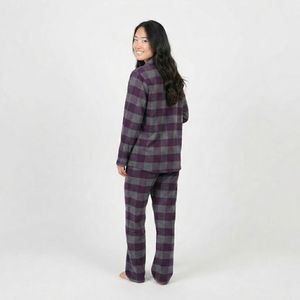 Women's Plaid <b>Flannel</b> <b>Pajama</b> Set 100% Cotton Winter <b>Flannel</b> Sleepwear Suit <b>Ladies</b> <b>Flannel</b> Button Down Shirt <b>Pajama</b> Set Women - Product Image 3
