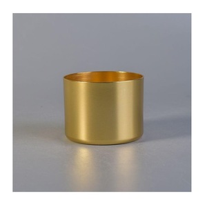 Round bowl shape hammered metal candle <b>jar</b> <b>decorative</b> container - Product Image 3