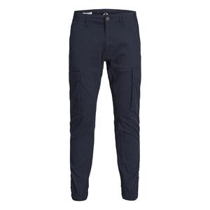 Pantalones Cargo Jogger para Hombre, Corte Ajustado, Verde Oliva, Sarga de Algodón, Pantalones Casuales con Bolsillos Laterales y Puños Elásticos - Product Image 4