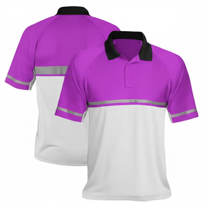Wholesale OEM Custom High Visibility Fluorescent Reflective Safety Shirt Polyester Unisex Workwear Pocket Construction Use - Product Image 1