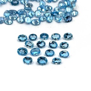 Topacio Azul Suizo Natural, Corte Ovalado, Piedras Sueltas de 3mm y 4mm, Facetadas y Calibradas, Venta al Por Mayor para Joyería - Product Image 5