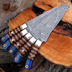 Handmade Carbon Steel Chef <b>Knife</b> <b>Set</b> 5 Pieces Razor <b>Sharp</b> High Carbon Forged Sustainable Multifunction Customizable Wholesale - Product Image 2
