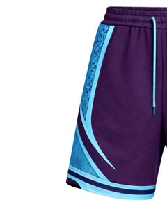 Shorts de basketball pour hommes bleu violet, séchage rapide, respirants, pour entraînement sportif, gym, course à pied, taille élastique, athlétiques, personnalisables - Product Image 2