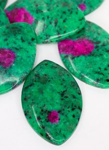 Rubí Natural en Zoisita, Cabujón en Forma de Ojo de Caballo, Piedra Preciosa, Cristal Curativo, Suministro para Joyería - Product Image 2