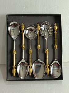 Juego de Cubiertos de Acero Inoxidable de Lujo, Modernos y Ecológicos, para Servir Ensaladas, Arroz, Salsas y Alimentos, con Mango de Metal, en Oferta - Product Image 2