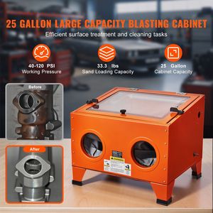 Cabine de sablage portable de 25 gallons, en acier robuste, 40-120 PSI, pour sablage - Product Image 1