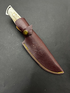 Couteau de chasse artisanal en acier Damas 1095 de qualité industrielle, manche en Micarta, revêtement noir au poudre, stock usine disponible - Product Image 5
