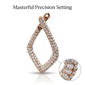 Best Workmanship Vintage Jewelry Personalise High End 18k <b>Solid</b> Rose <b>Gold</b> Natural Diamond Hoop Earring <b>Huggie</b> for Wedding Party - Product Image 2