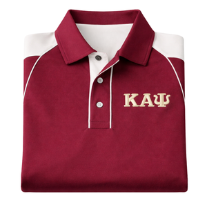 Polo DriFit con Lettere Greche Kappa Alpha Psi, Abbigliamento per Fraternità Greca in Rosso e Crema, Vestibilità Atletica e Comfort per Tutto il Giorno - Product Image 6