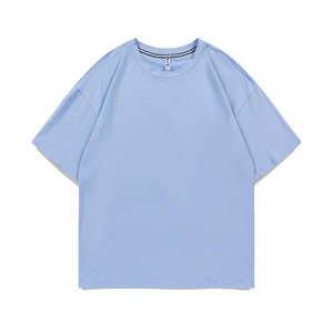 Camiseta OMMIZ de 180 g/m², Oversize, Hombros Caídos, Manga Tres Cuartos, Color Liso, 95% Algodón, 5% Elastano, Algodón Ice Porcelain - Product Image 4