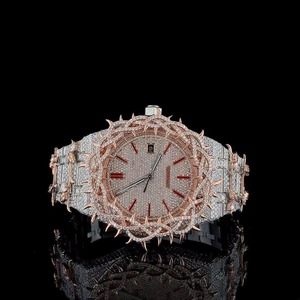 Fournisseur en gros de montres en diamant pour les professionnels, montres en argent sterling avec diamants moissanite pour hommes et femmes - Product Image 1