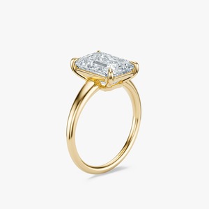 แหวนหมั้นเพชรเม็ดเดี่ยวทรงเหลี่ยมมรกต 3.75 กะรัต ทองคำขาว 14K สำหรับผู้หญิง สินค้าหรูหรา - Product Image 2