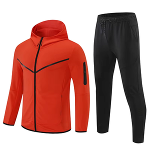 Chándal Deportivo con Capucha para Hombre, Color Negro, Cierre Completo, Transpirable, Secado Rápido, 100% Algodón, Cintura Elástica, Bolsillos Laterales, para Otoño - Product Image 2