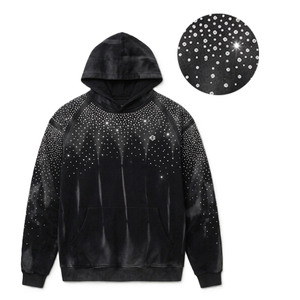 Sudaderas con Capucha Personalizadas de Alta Calidad con Degradado de Diamantes de Imitación, Estilo Urbano Oversize, 100% Algodón Felpa, Fabricación OEM a Granel - Product Image 2