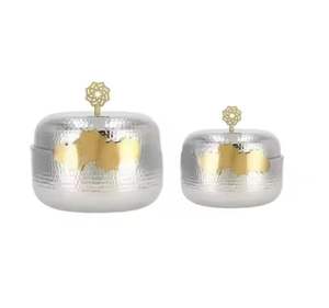 Ensemble de casseroles en céramique blanche de luxe avec poignée dorée et base en acier inoxydable, plat de service pour hôtel, restaurant et maison - Product Image 6