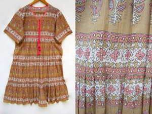 Mini vestido Maxi con estampado de algodón de verano para mujer, minivestido indio con borlas y escote en V - Product Image 2