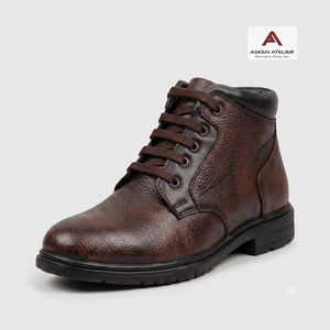 Botas de Tobillo de Cuero para Hombre, Estilo Martin, con Cordones, Punta Redonda, Antideslizantes, Duraderas, Cómodas, para Fiestas y Uso Casual - Product Image 4