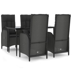 Set da Pranzo per Esterno Nero, Arredamento Elegante per Intrattenimento all'Aperto - Product Image 2