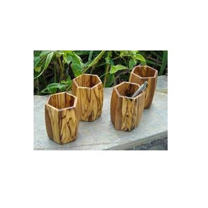 Porte-stylos en bois, meilleur organisateur de bureau en 3 parties, accessoires de bureau créatifs, artisanat naturel - Product Image 3