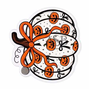 Soporte de Pestañas Acrílico con Diseño de Calabaza de Halloween y Lazo Naranja, para Extensiones de Pestañas, con Impresión de Logotipo Personalizado - Product Image 5