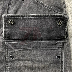 Shorts cargo en jean délavé foncé pour homme, taille mi-haute, décontractés, en coton, avec poches, style tissé, pour l'été - Product Image 5