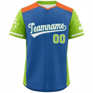 Camiseta de Béisbol Sublimada con Botones Personalizados de Alta Calidad, 100% Poliéster, Material Transpirable, Precio Económico, Hecho en Pakistán - Product Image 1