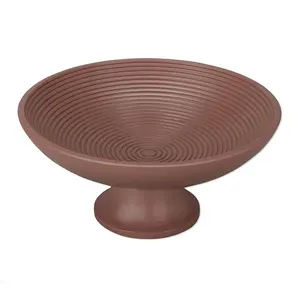 Custom Free Logo Acacia Wood Pedestal Bowl Round Wooden Bowl For Fruits Table Decorative Bowl For Home Hotels and Restaurants