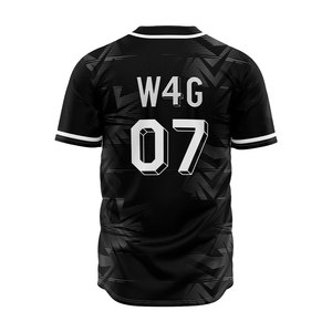 Maillots de baseball personnalisables pour hommes, col en V, entièrement boutonnés, avec logo par sublimation, pour les fans des 4 équipes, modèle vierge USA - Product Image 2