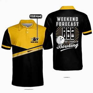 Vente en gros de maillots de bowling en polyester 100% avec impression par sublimation, design graphique, streetwear en coton, manches courtes - Product Image 6