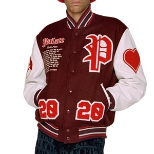 OEM Wholesale Customized Unisex High Quality Wool Stand Collar Front Embroidery <b>Patch</b> Letterman Varsity <b>Jacket</b> - Product Image 5