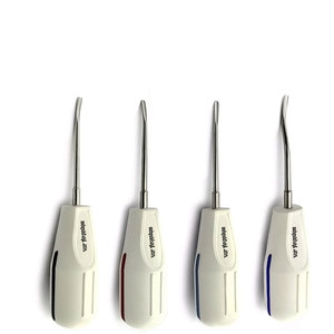 Ensemble de 8 instruments chirurgicaux avec manche en plastique blanc pour extraction dentaire atraumatique, élévateurs dentaires pour élévation radiculaire - Product Image 2