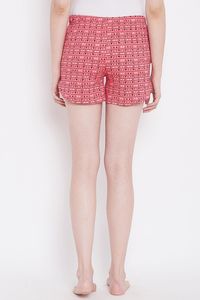 Women's Printed Geometric Pattern Shorts <b>Skirt</b> High Waist <b>Elastic</b> Knitted Cotton Breathable With Pockets Casual Regular Fit - Product Image 3