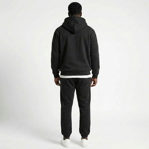 Men 2 Piece Sports Team <b>Tracksuit</b> Set Quarter Zip Hoodie Fleece Jogger Pants Uniform Custom OEM Wholesale Manufacturer - Product Image 2