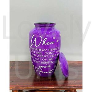 <b>Large</b> Handcrafted Purple Cremation <b>Urn</b> Adult Funeral Memorial <b>Urn</b> for Human Ashes 10 Inch Design OEM ODM Factory - Product Image 3