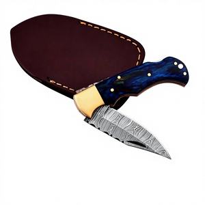 Cuchillo Plegable de Acero de Damasco de Alta Calidad, Personalizado, Compatible con OEM, para Camping, Caza, Táctico, Multifuncional, con Mango de Madera - Product Image 1
