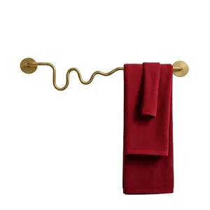 Premium Wavy Metal <b>Towel</b> Holder Wall Mounted <b>Towel</b> Rack Luxury Bathroom AccessoriesModern Wavy Wall Mounted <b>Towel</b> Rack Metal - Product Image 1