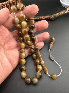 Cuentas Redondas de Hueso de Búfalo Talladas, Color Beige, Orificio Ancho para Ensartar de 6 mm, Cuentas Tribales, 33 Piezas de Falak World Export - Product Image 6