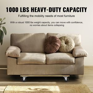 Carrello per Mobili con Capacità di Carico di 450 kg, Ruote Girevoli in PP 4 x 3 Pollici, 45 x 76 cm, per Spostare Mobili Pesanti - Product Image 3