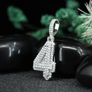 Pendentif à double couche en moissanite taille brillant rond avec passant standard, testé au diamant testeur par Phoenix Enterprise - Product Image 4