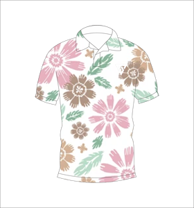 Camisa polo informal con estampado floral para hombre, manga corta, moda de verano, cuello con botones, top con estampado botánico - Product Image 4