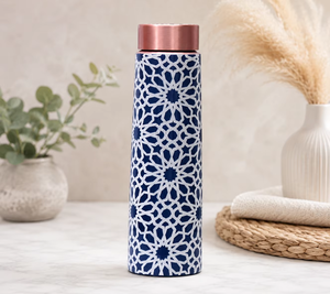 Bouteille d'eau en cuivre pur personnalisée 950 ml, bouteille à boire en cuivre promotionnelle avec impression de logo - Product Image 3