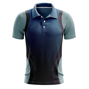 Uniforme de cricket pour hommes bleu marine et turquoise, polo en jersey, pantalon assorti, manches courtes, vêtements d'équipe, tenue de jeu athlétique - Product Image 1