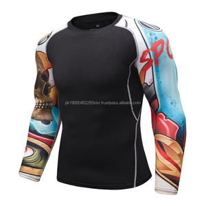 2024 nueva llegada al por mayor hombres Jiujitsu Rashguard Grappling & BJJ MMA Guard Long Compression Gym Gear - Product Image 5