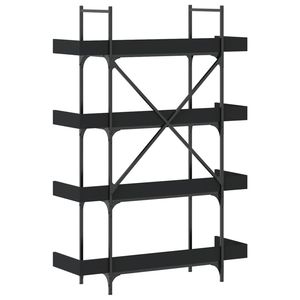 4-Tier 39.4"x13"x57.3" <b>Black</b> Engineered Wood <b>Bookcase</b> Other Kids' Furniture - Product Image 6