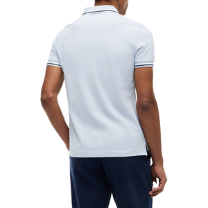 Polo de punto piqué de alta calidad, corte ajustado, para hombre, elástico, de algodón premium, informal, con logotipo bordado personalizado. - Product Image 2