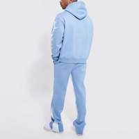 Ensemble de survêtement unisexe en coton 100% pour l'hiver, imprimé sur mesure, avec sweat à capuche et pantalon de jogging pour homme