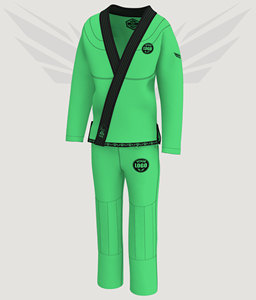 Kimono de Jiu Jitsu Brasileño Verde Premium con Logotipo Personalizado, Uniforme Ligero de BJJ de 450 g/m², Tejido Perlado, Traje de Competición de Artes Marciales - Product Image 5