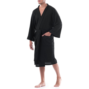 Albornoz para Hombre con Logotipo/Colores Personalizados, Cosido, Informal, Antiarrugas, Transpirable, Cómodo, 100% Algodón, Ecológico - Product Image 3